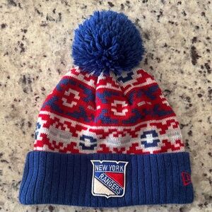 New Era New York Rangers Red and Blue Knit Beanie